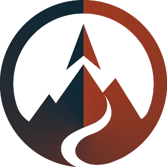 Kern County Student Leadership (KCSL) logo featuring a blue and rust gradient circular emblem with a mountain and pathway.