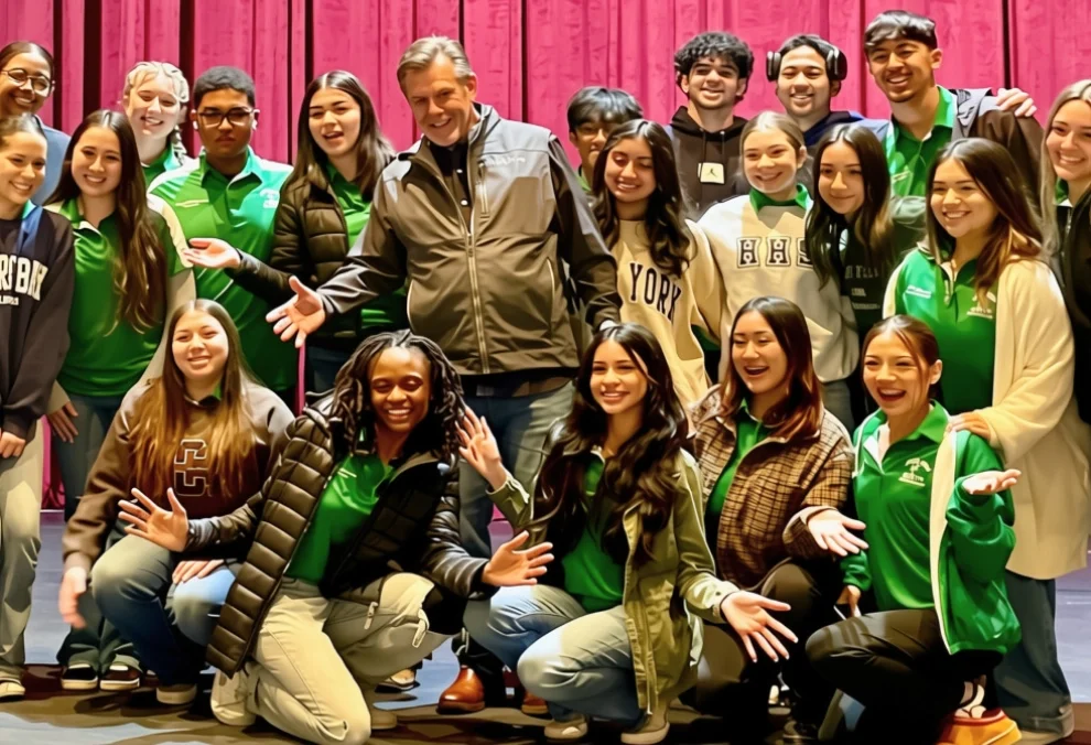 Students from Kern County Student Leadership posing during a leadership event.
