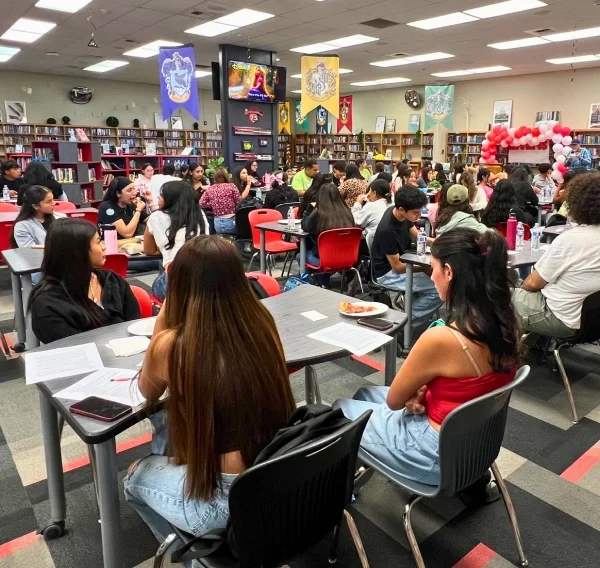 High school students participating in a Kern County Student Leadership monthly leadership meeting.