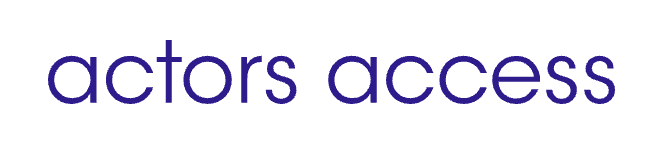 Logo with the text 'actors access' in lowercase purple font.