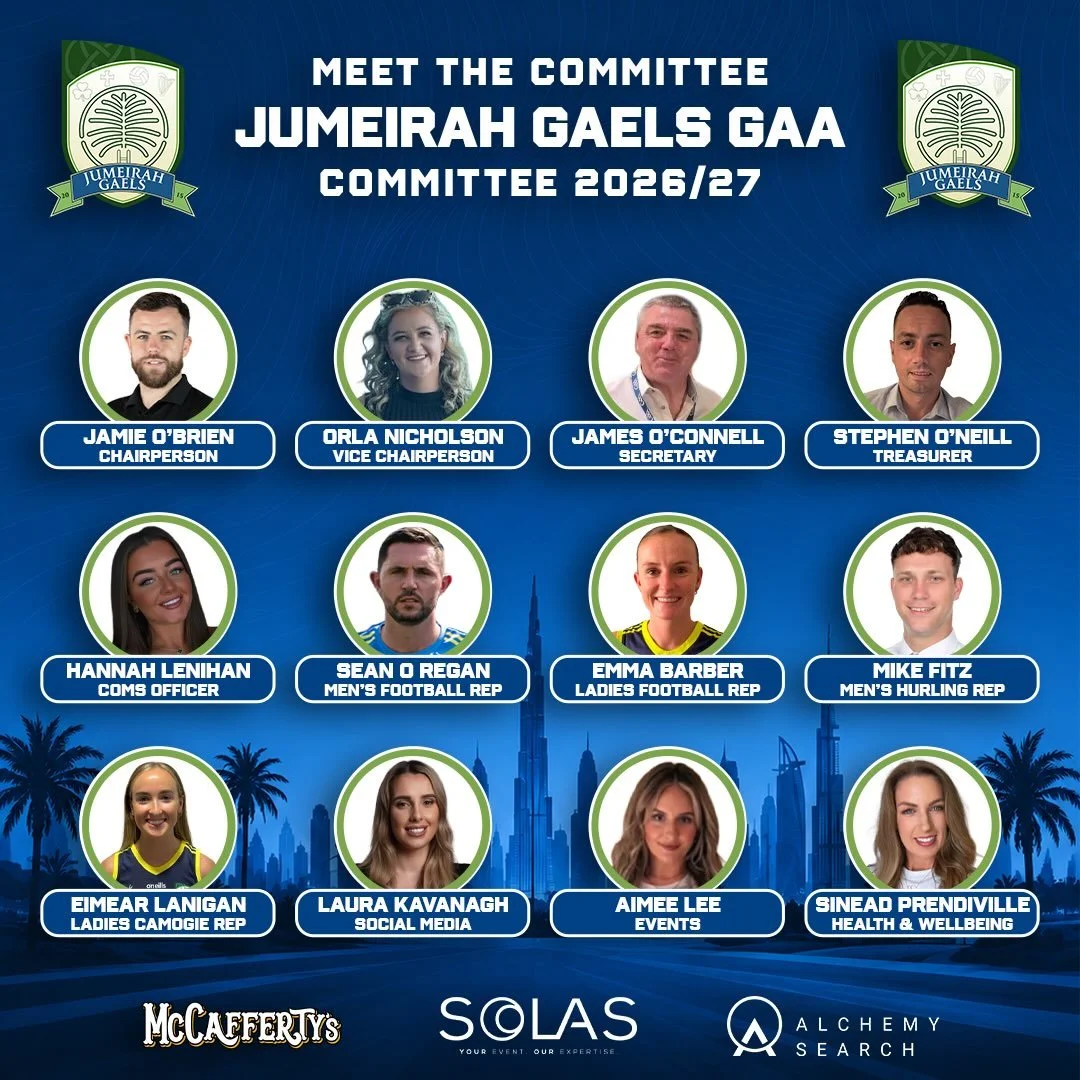 ✨Meet the 2026/2027 Jumeirah Gaels committee✨ 

Some familiar faces and some new ones!!

Big plans ahead for the next year&hellip; Watch this space 💙💛💙💛

#Jumeirahgaels #gaaindubai