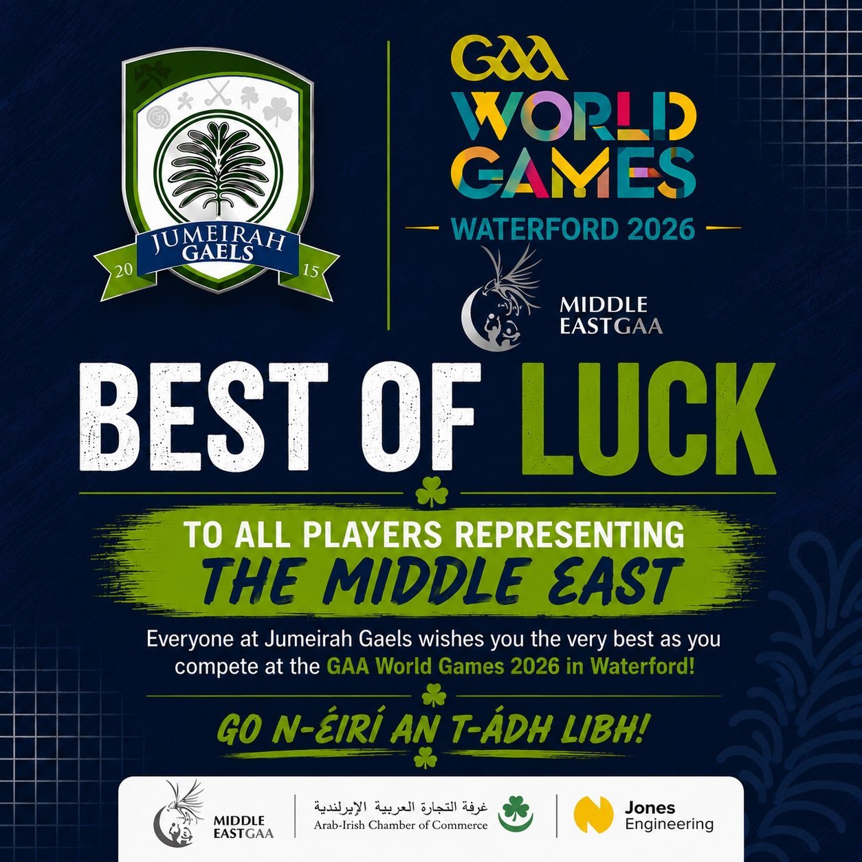 Best of luck to everyone competing in the World Games today!
Especially our own crew from our Jumeirah Gaels family, do us all proud 💙💛💙💛💪