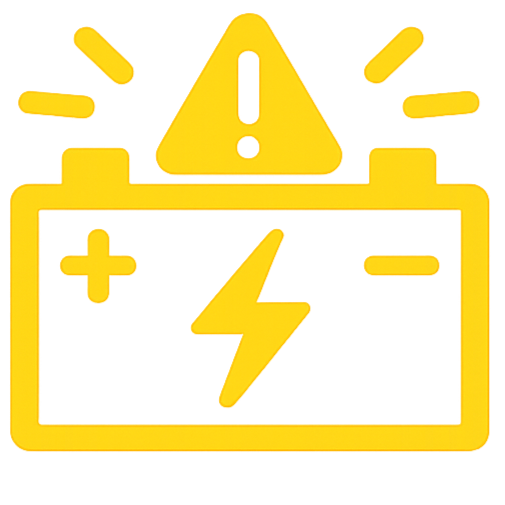 A warning icon with a lightning bolt and a gauge or meter indicating danger or alert.
