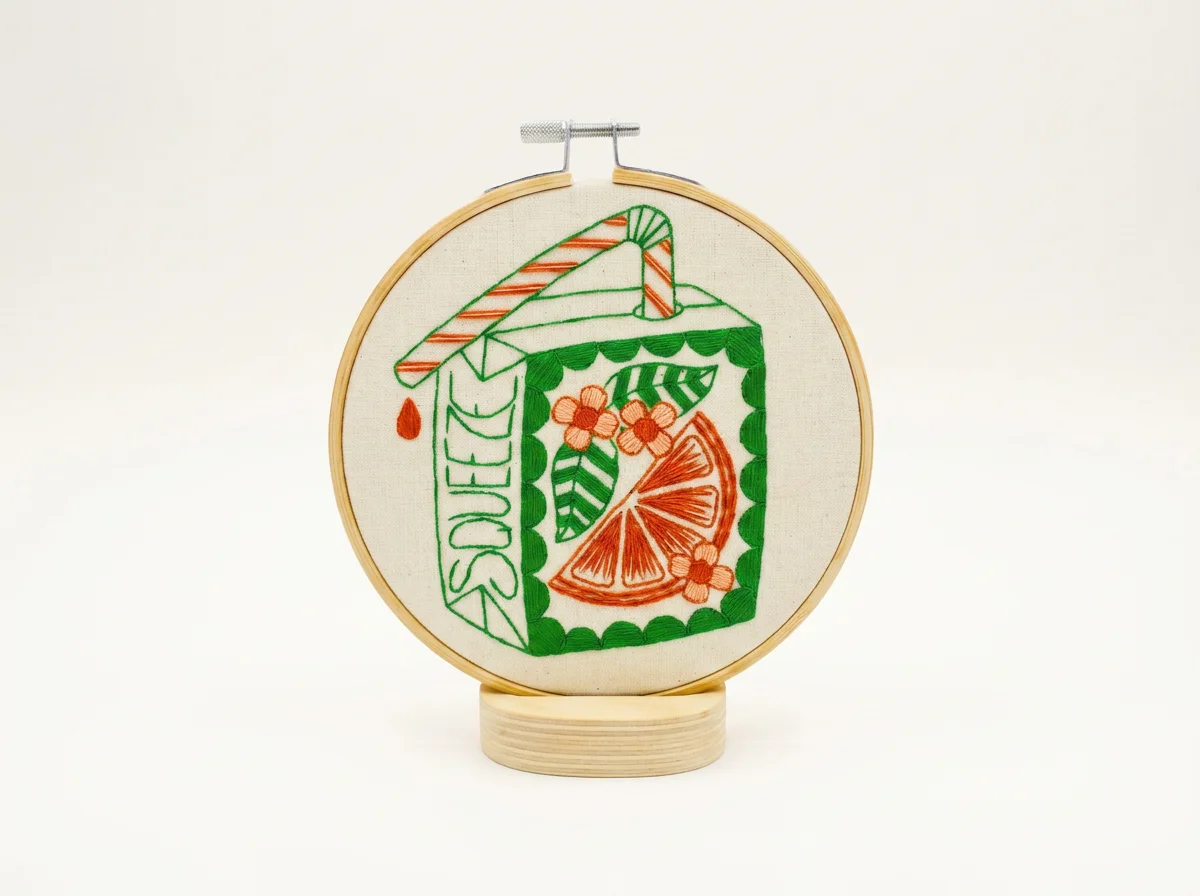 juice box embroidery kit