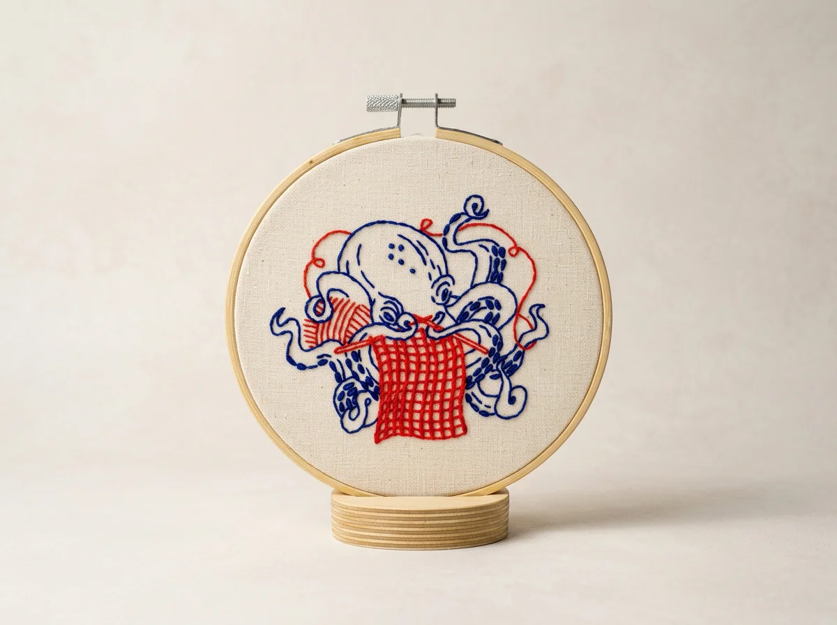 octopus knitting embroidery kit
