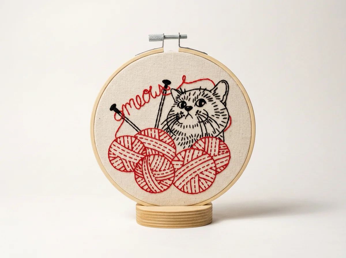knittin' kitten embroidery kit