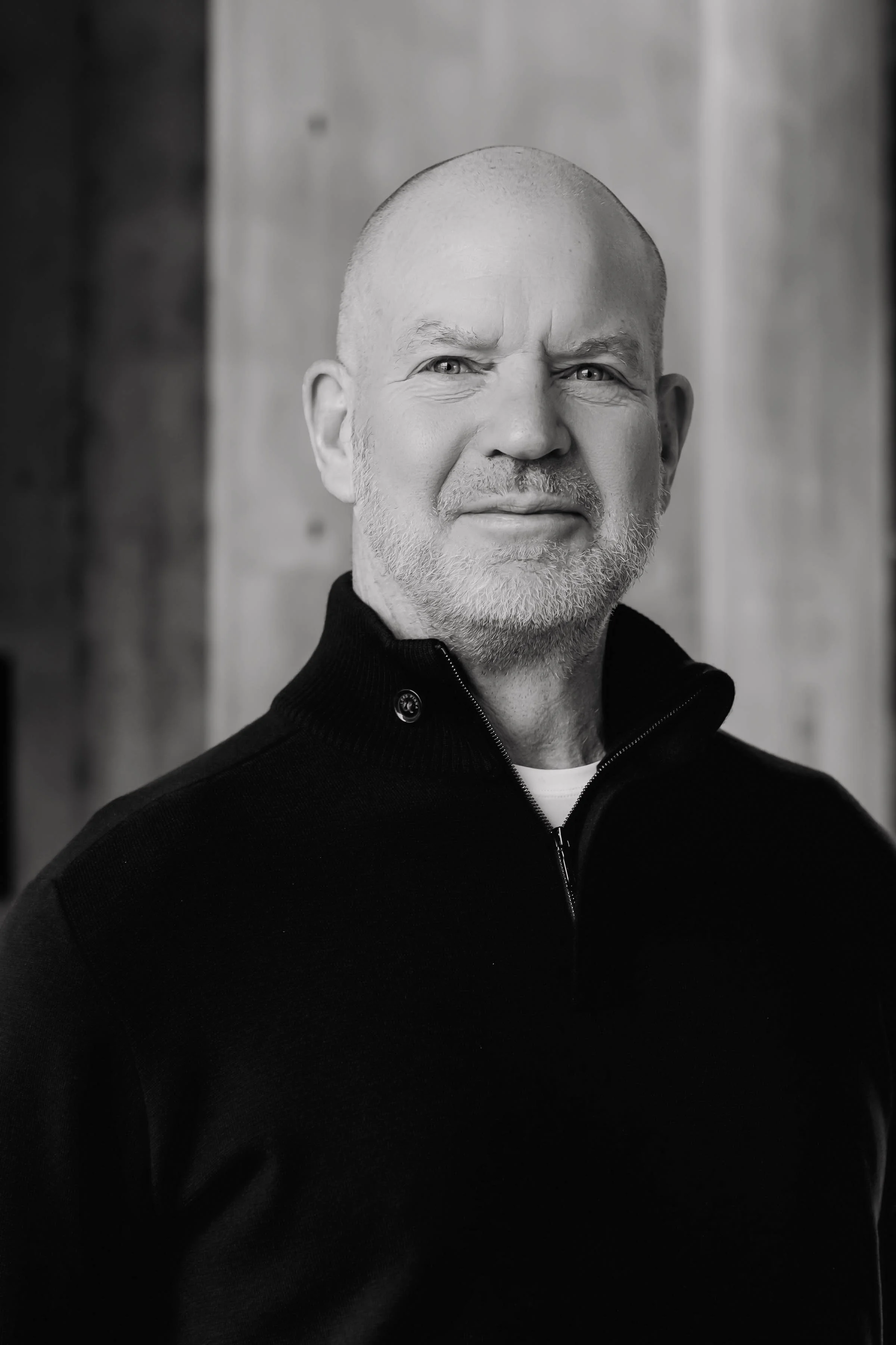 Black and white headshot of Chip Wilson, Co-Founder