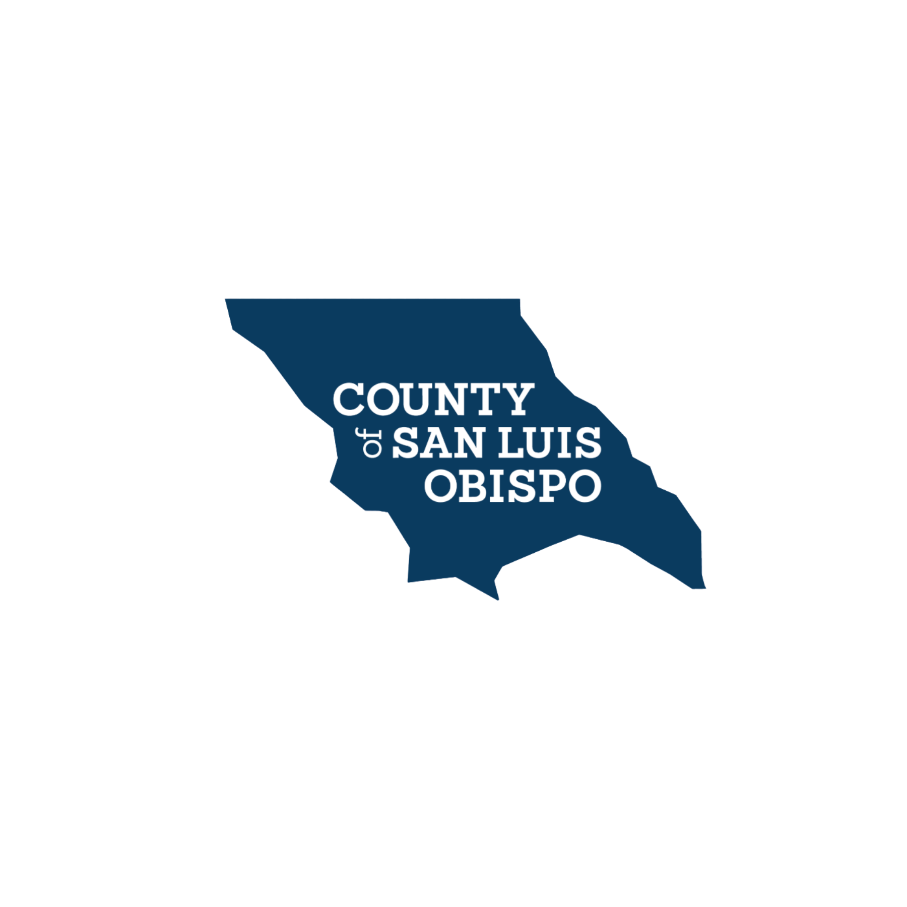 Seal of San Luis Obispo County, California, with the text 'County of San Luis Obispo' on a dark blue background.