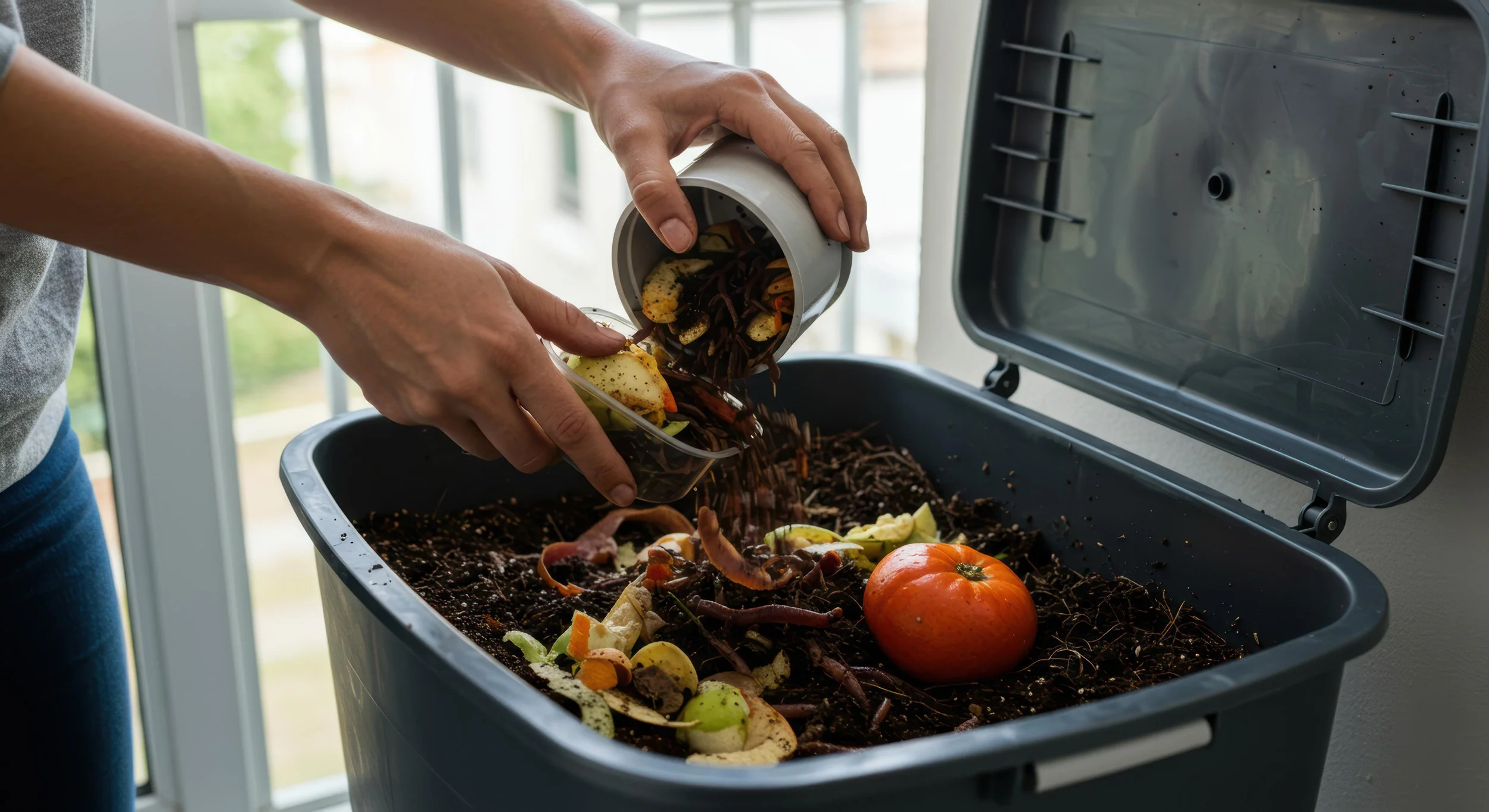 Composting for a zero waste challenge.