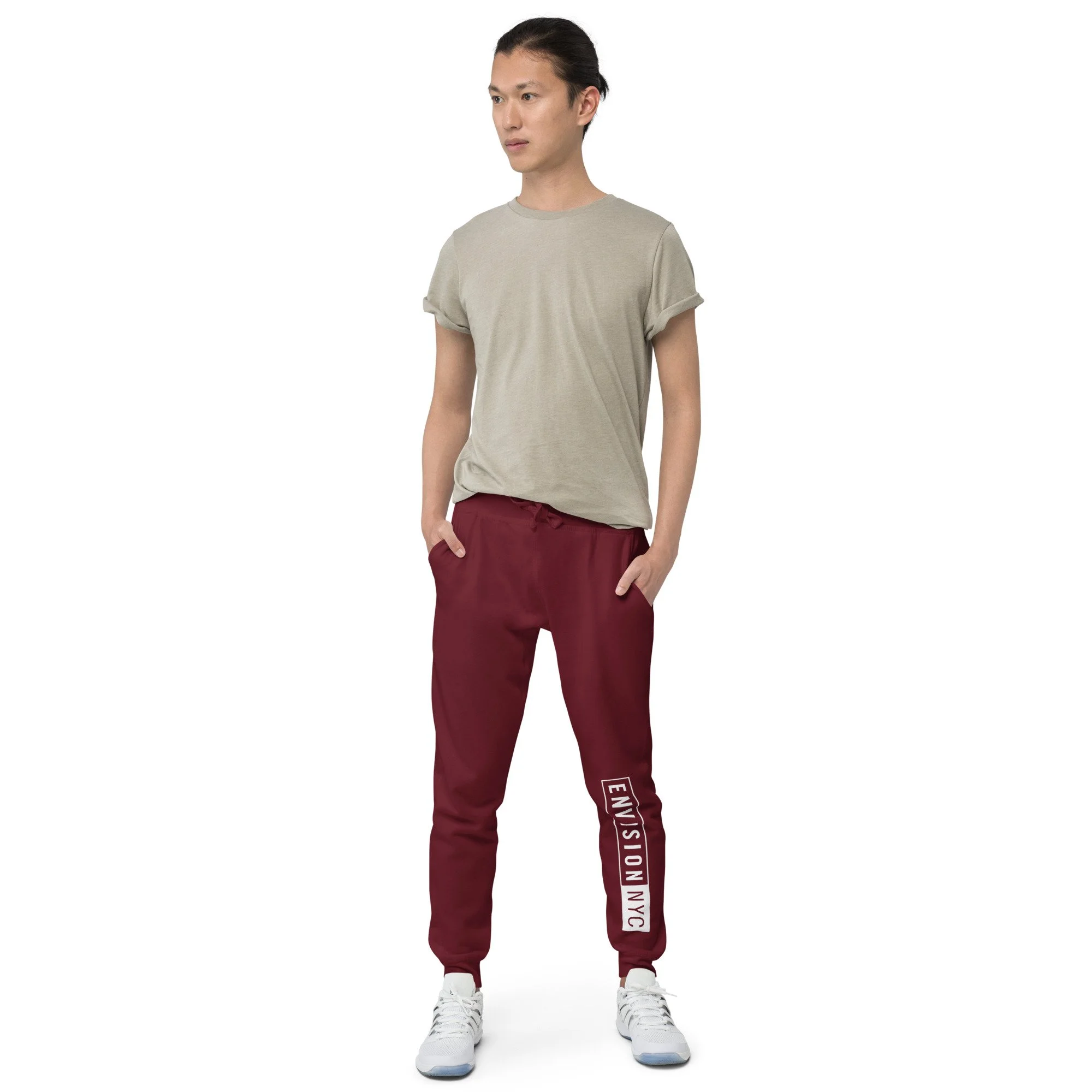 unisex-fleece-sweatpants-maroon-front-64a4ac769597a.jpg