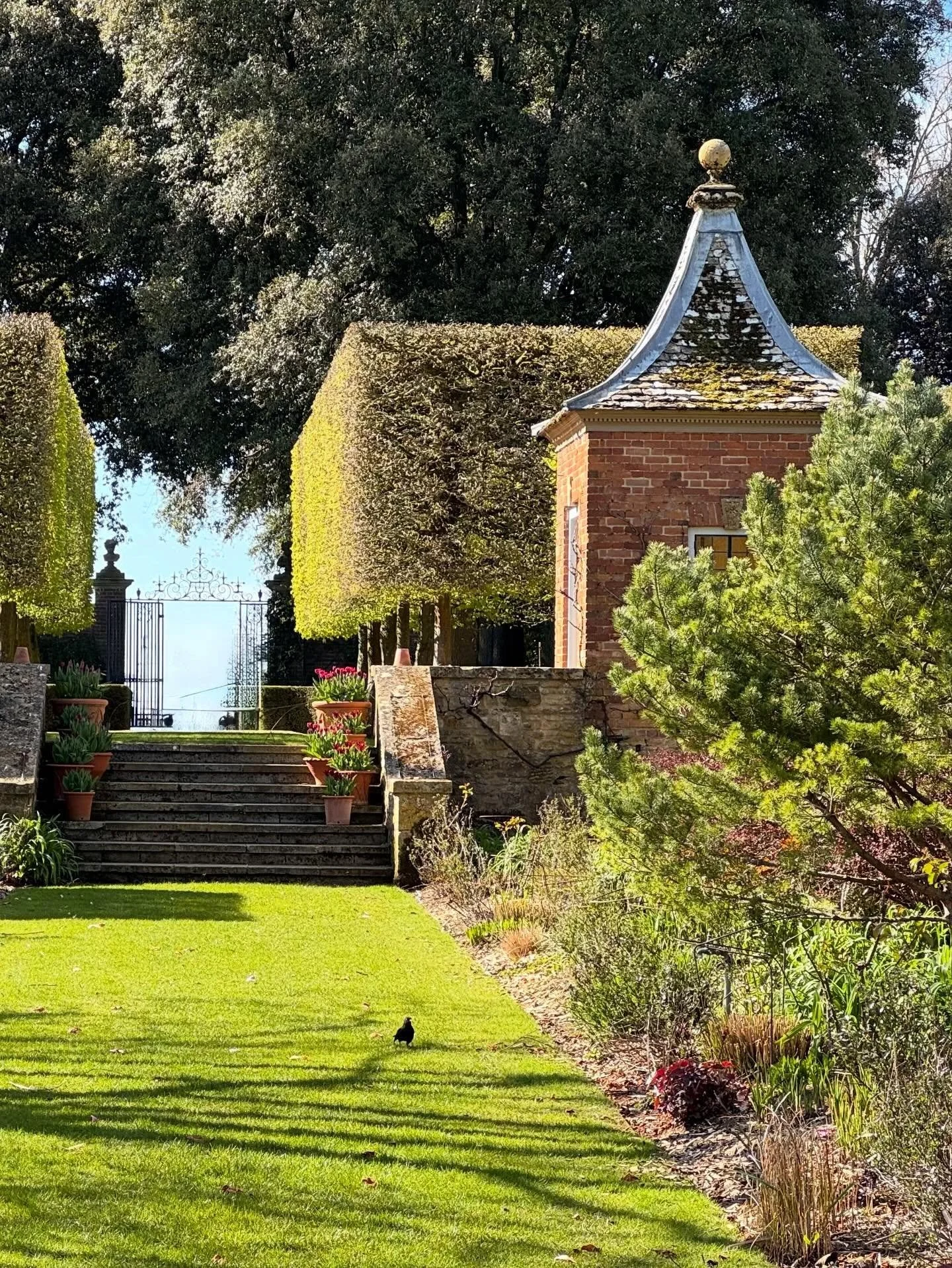 Warm trip to @hidcotent to see and learn more about the famed &lsquo;rooms&rsquo; of Lawrence Johnston. A calming part of the Cotswolds full of history, design and colour #garden #gardening #history