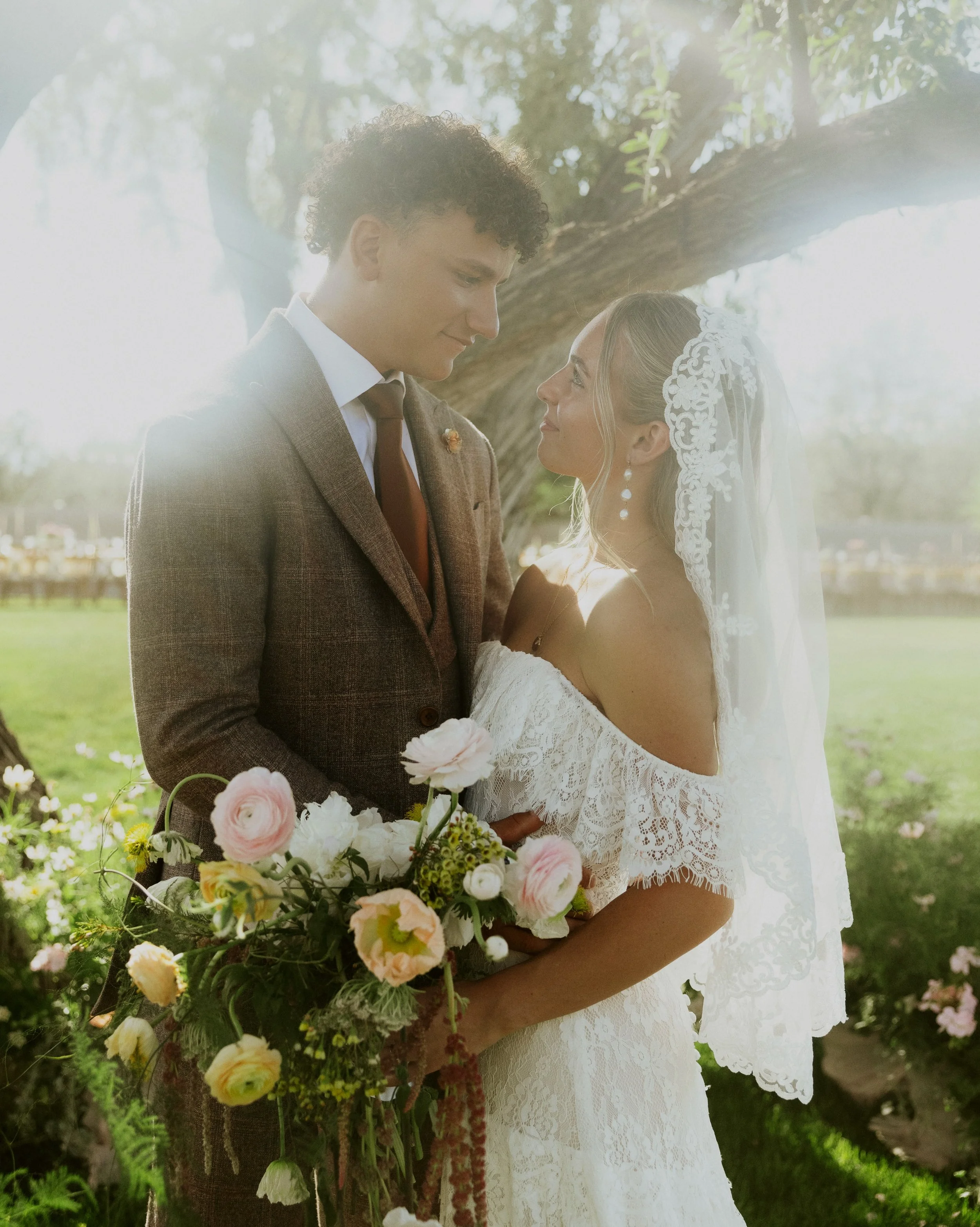 A bright summer backyard wedding for A &amp; J&rsquo;s wedding day. ✨💛 filled with yellows, greens, and touches of shades of pink. #weddinginspo #backyardwedding #utahweddingphotographer