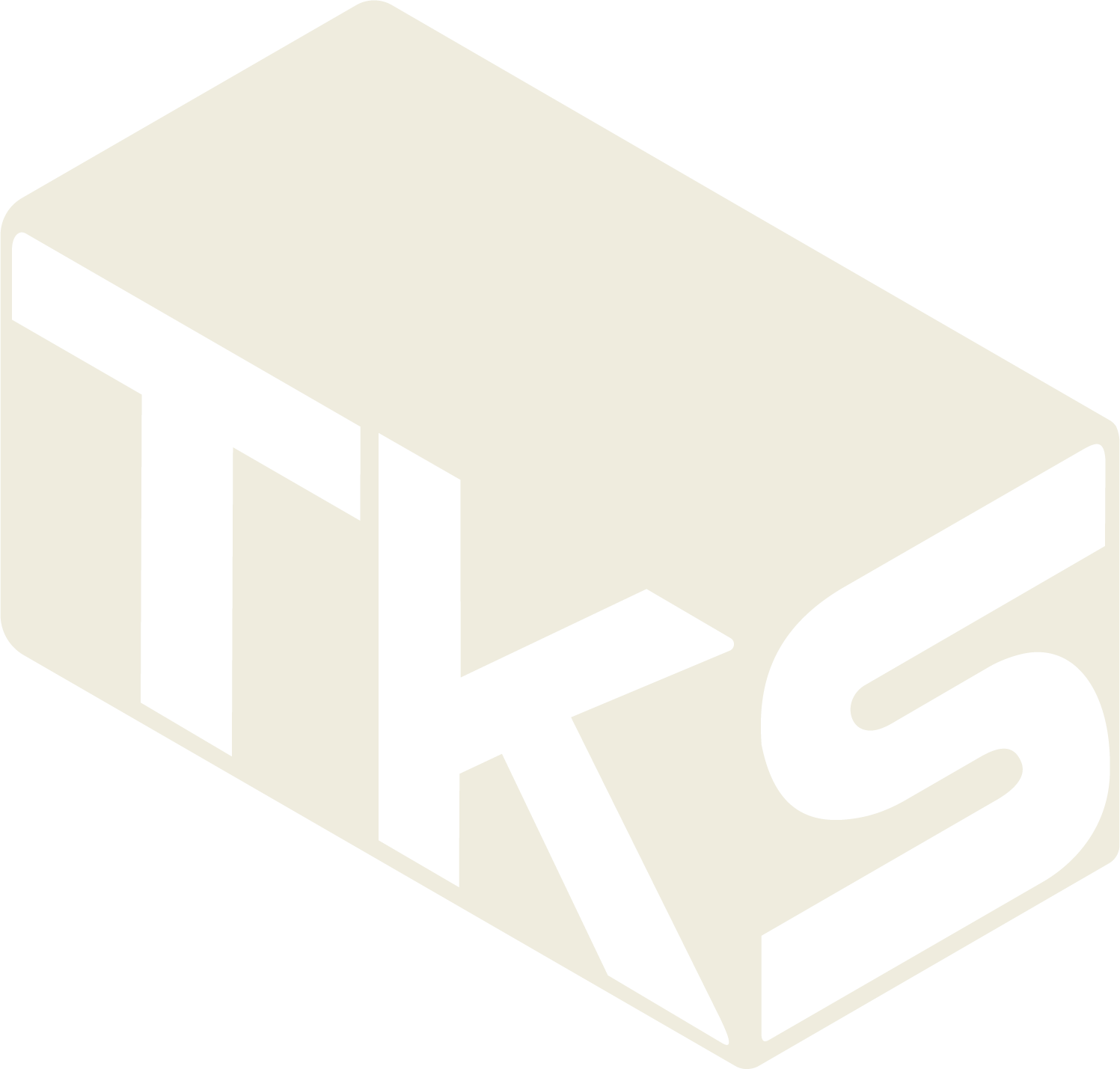 Stylized black and white illustration of a box with the letters "OK" on its side.