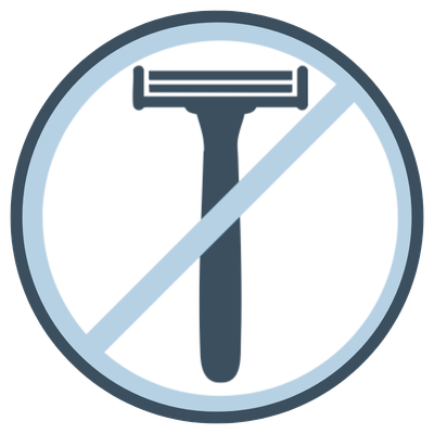 No shaving razors allowed sign with a razor crossed out