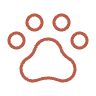 A paw print symbol.