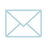 Outline of an envelope icon on a white background