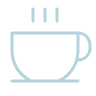 Outline of a steaming coffee mug
