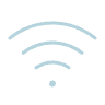 Wi-Fi signal icon with three curved lines and a small dot below