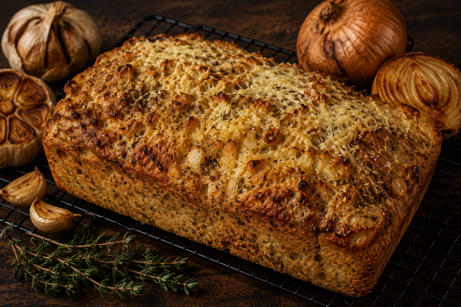 Roasted Garlic onion Herb topped with Parmesan