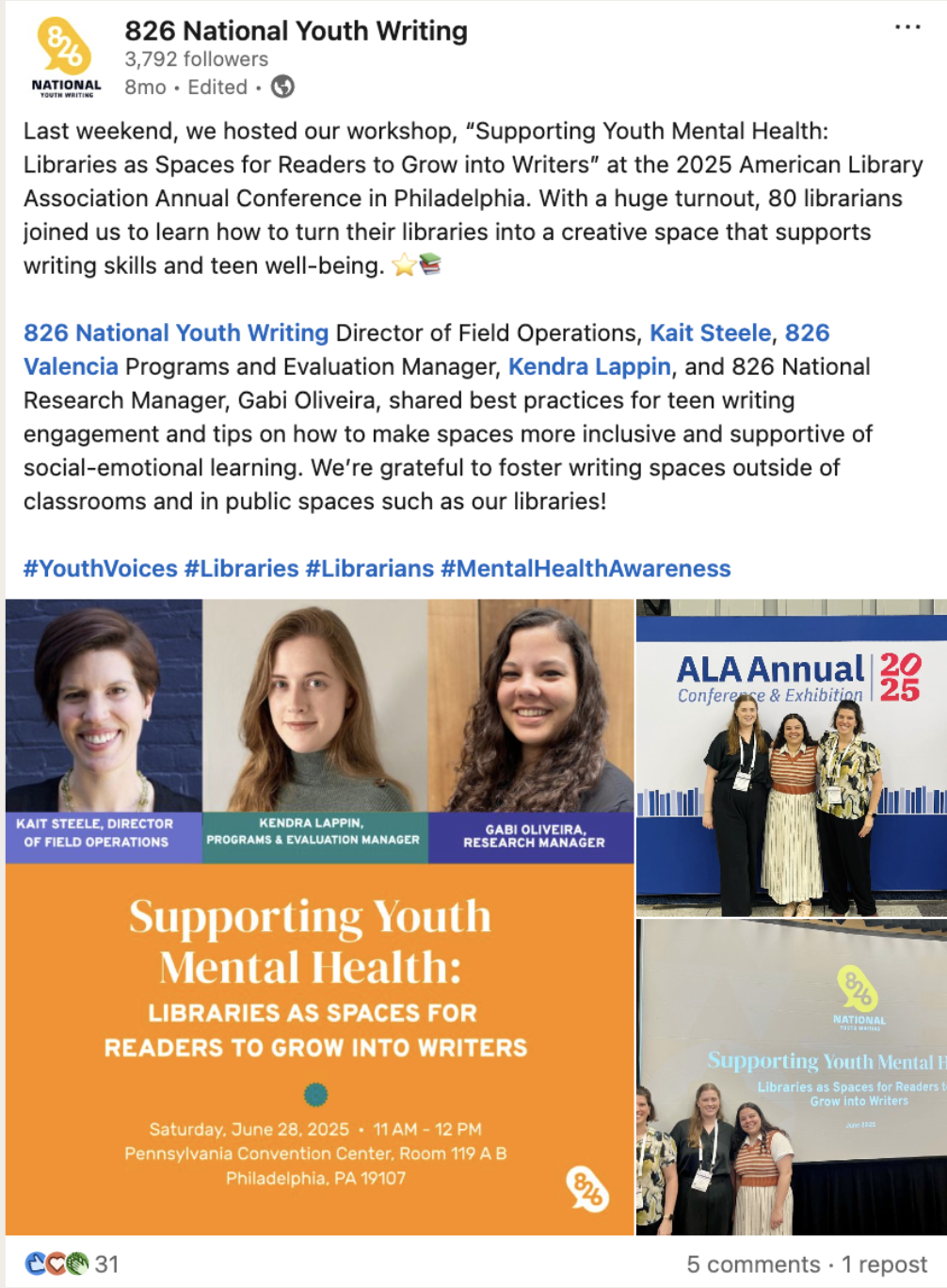 826 National Youth Writing: Captions Copywriting