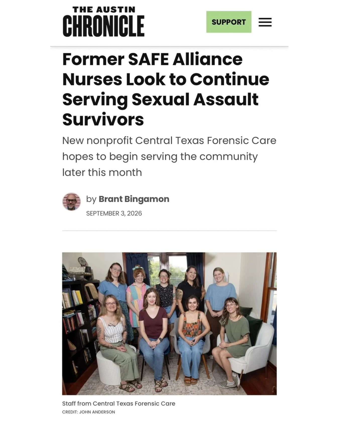 Thank you Brant Bingamon and @austinchronicle for highlighting everything we&rsquo;ve been working on! There are many nursing brains involved with this project, but credit also goes to our amazing advocate consultants - their involvement means we&rsq
