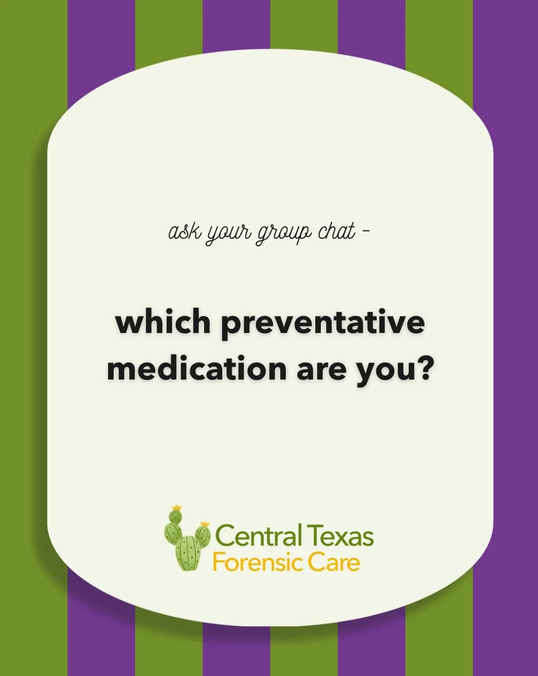 iykyk

Discussing appropriate medication during a forensic exam is a vital part of care. Survivors often have questions about STIs and pregnancy prevention and deserve to know their options.

💉ceftriaxone: a one-time injection to treat gonorrhea or 