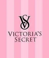 Victoria's Secret logo on pink vertical striped background