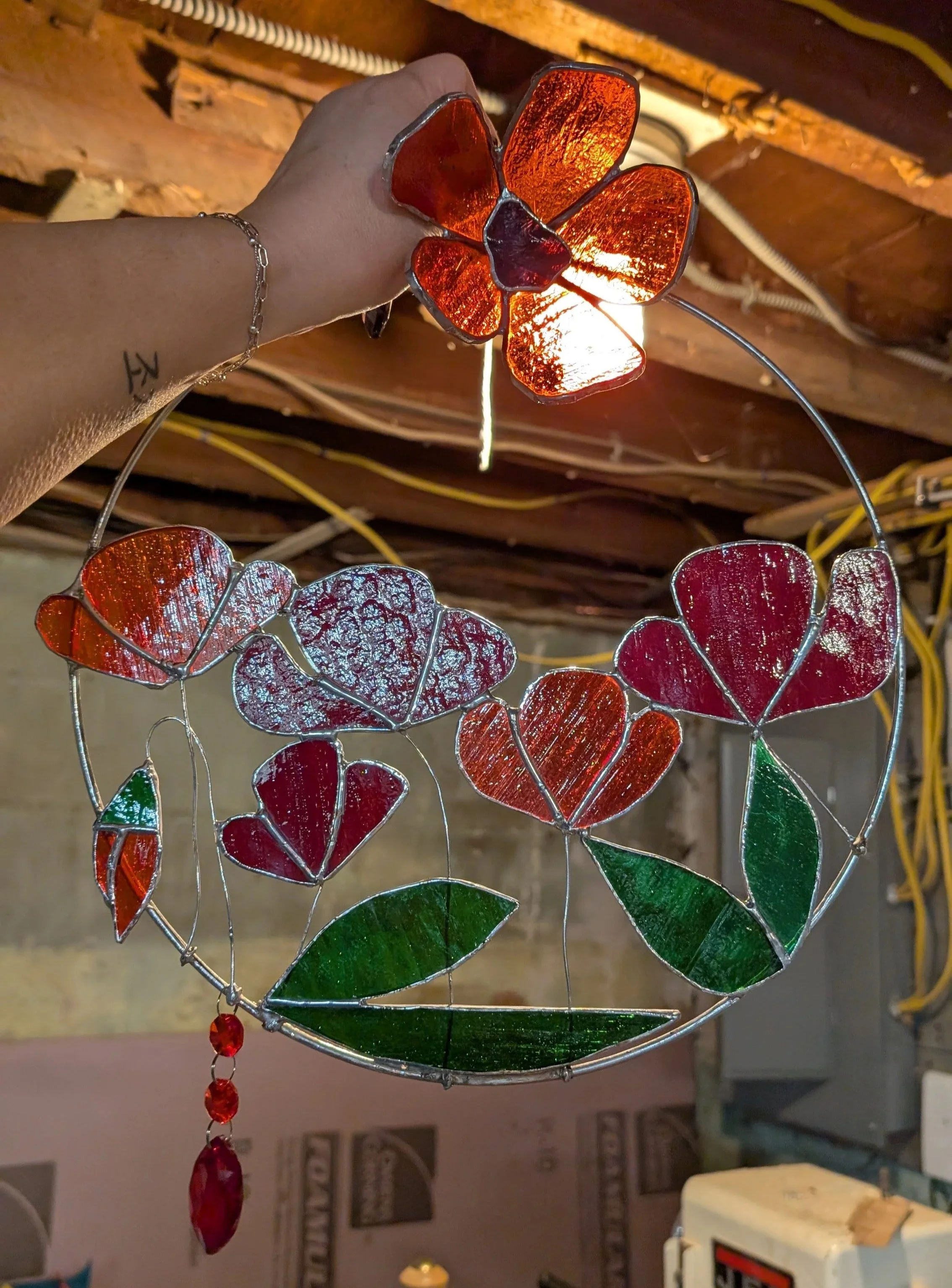 poppy stained glass commission