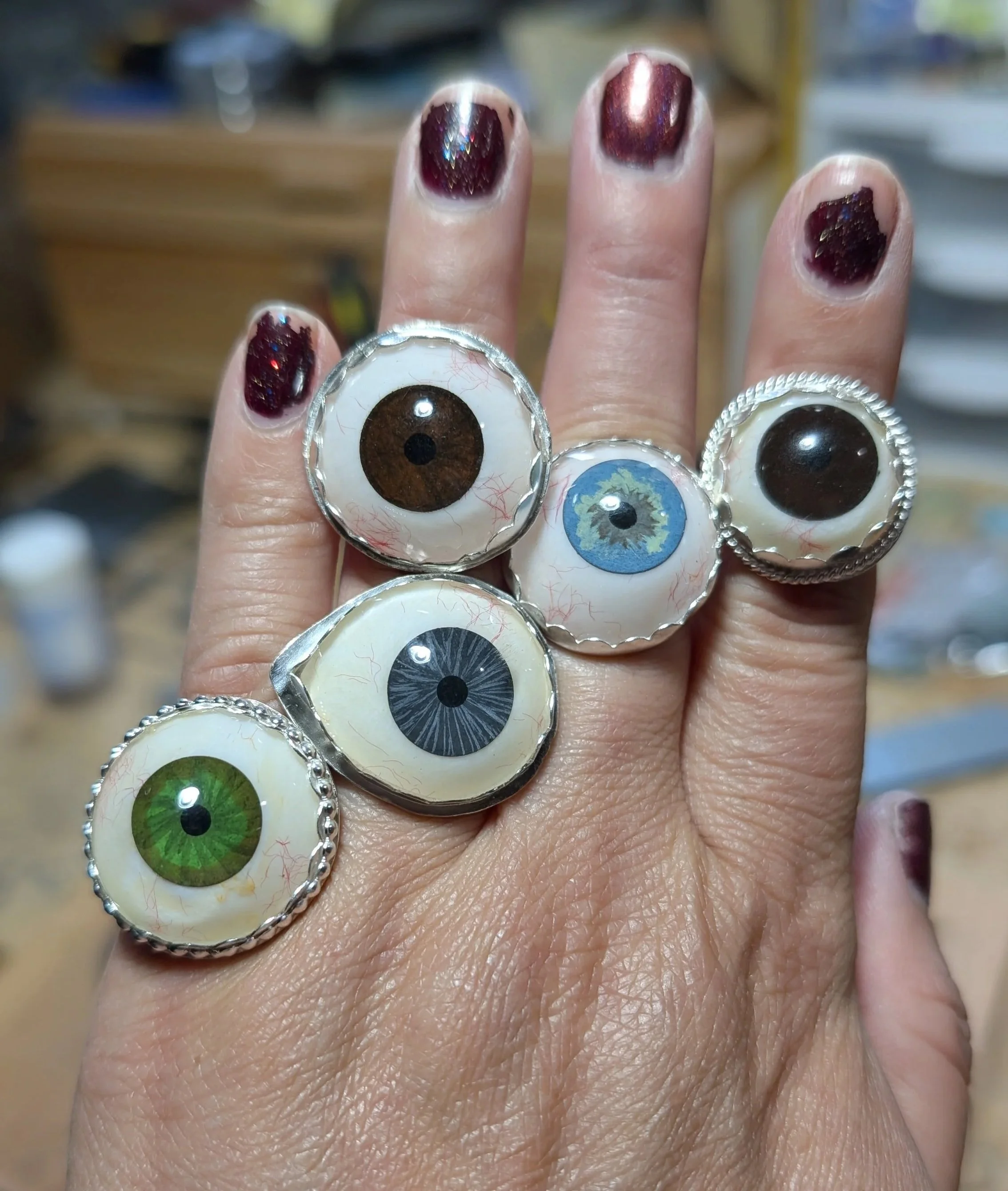 sterling silver eyeball rings