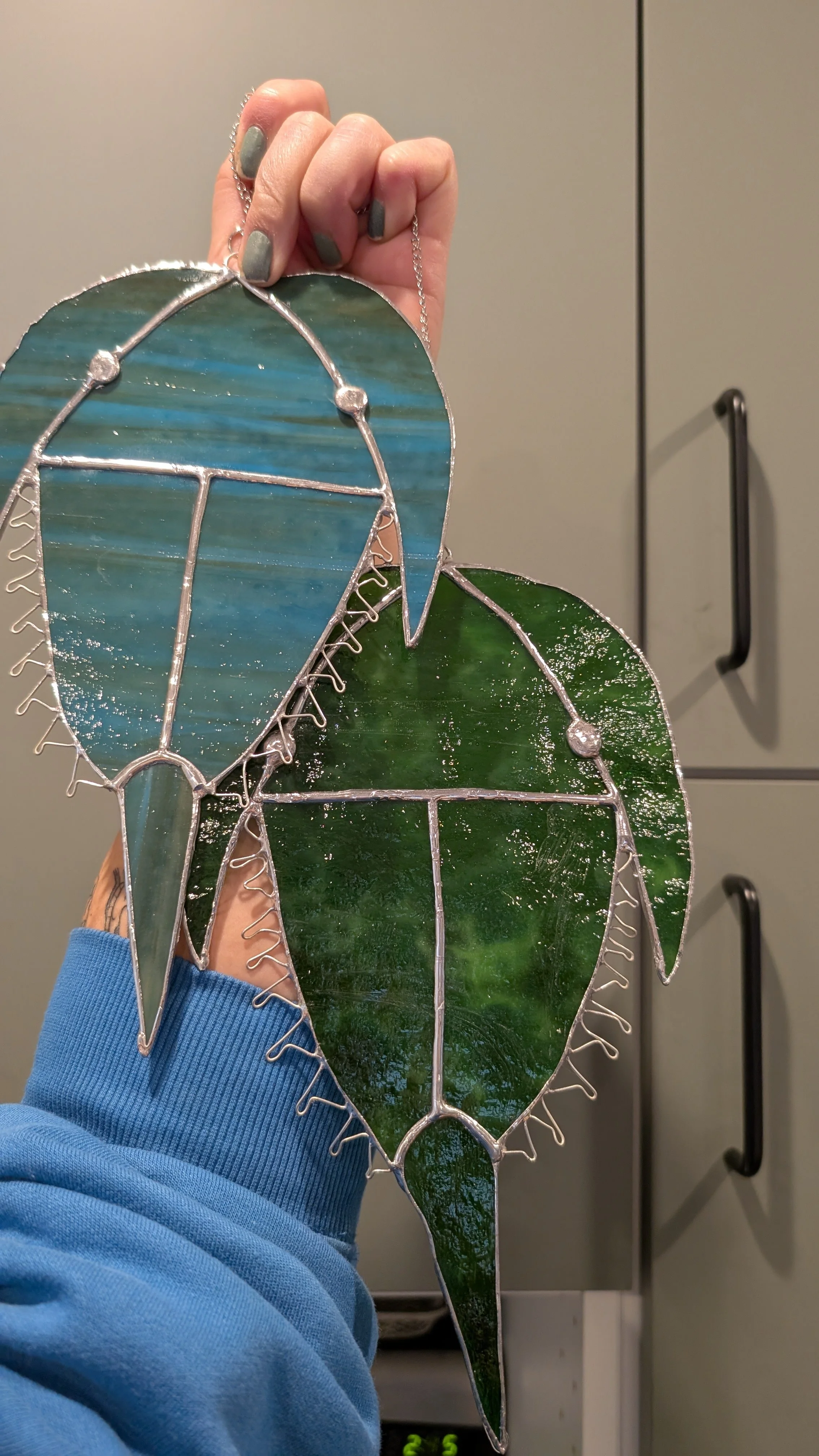 stained glass horseshoe crabs