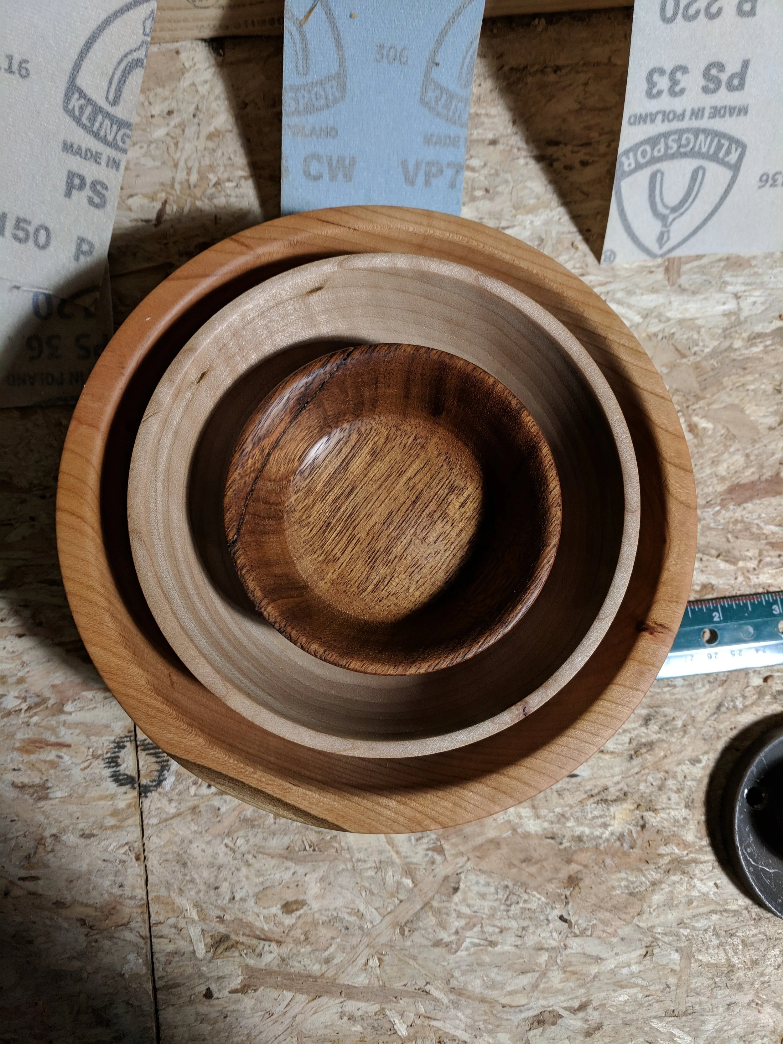 nested wood bowls