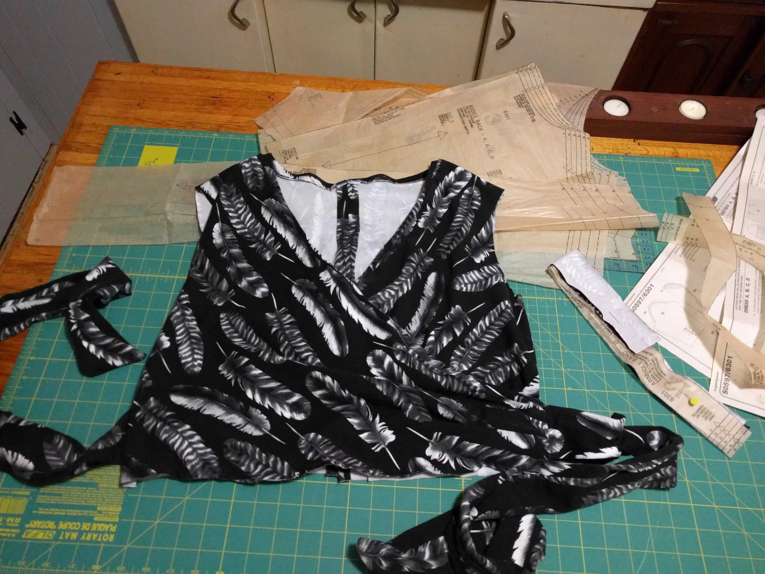 cotton knit dress in progress