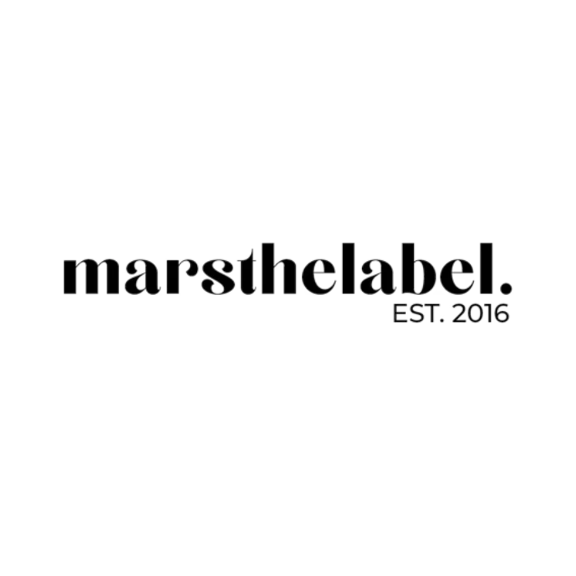 A white background with the black text 'marthabel' and smaller text 'EST. 2016' at the bottom.
