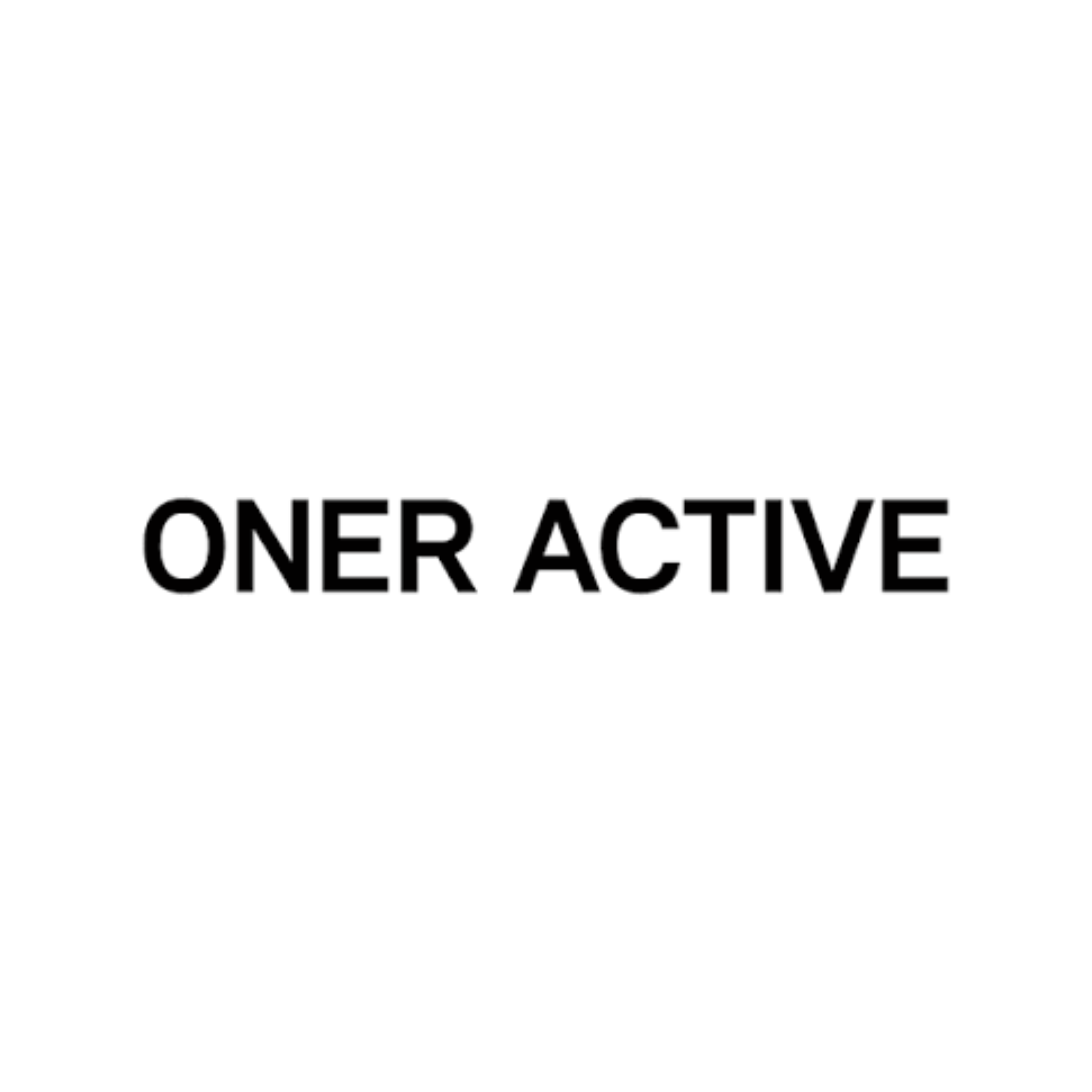 Warning sign with the words "Oner Active" in bold black letters on a white background.