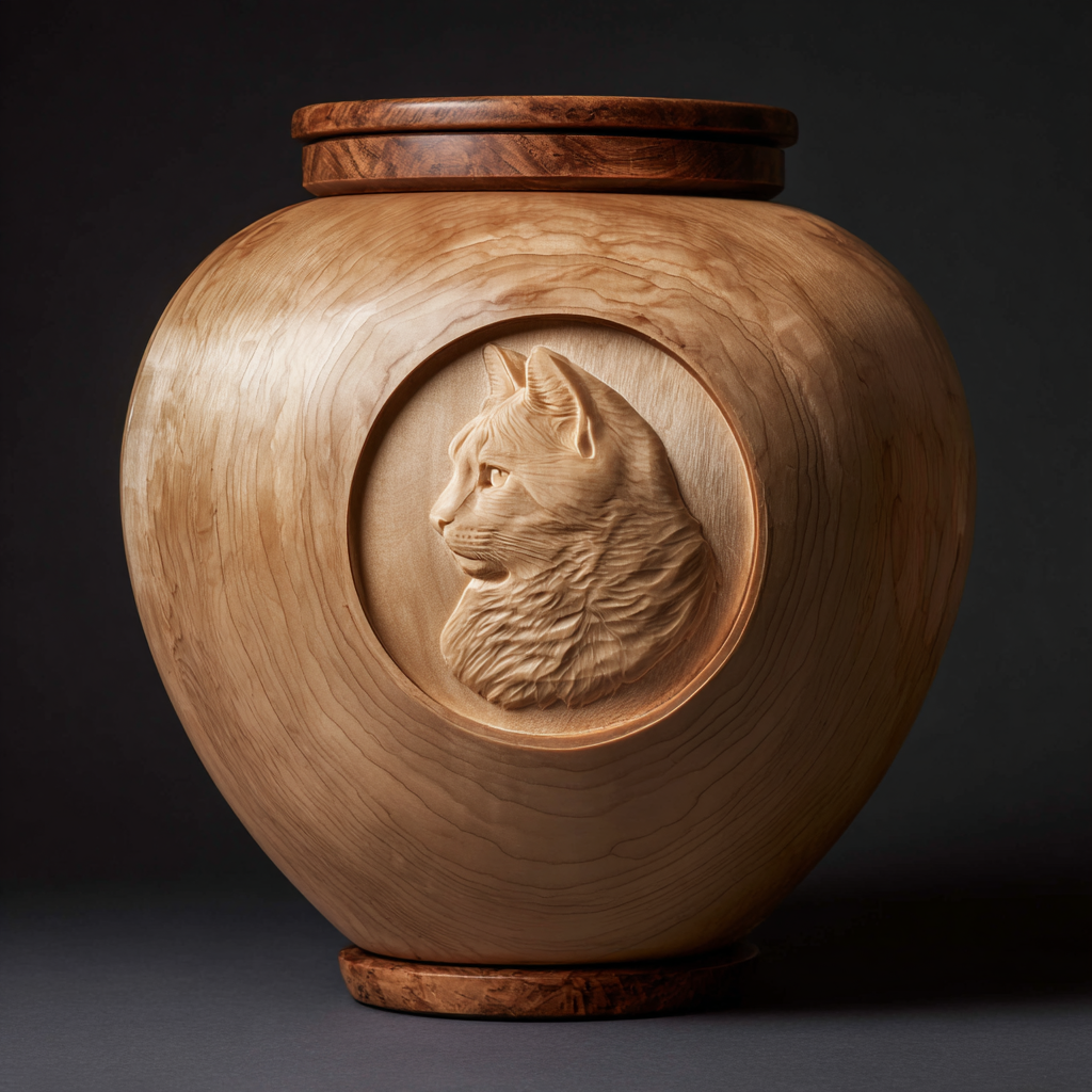 Handcarved Memorial Urn