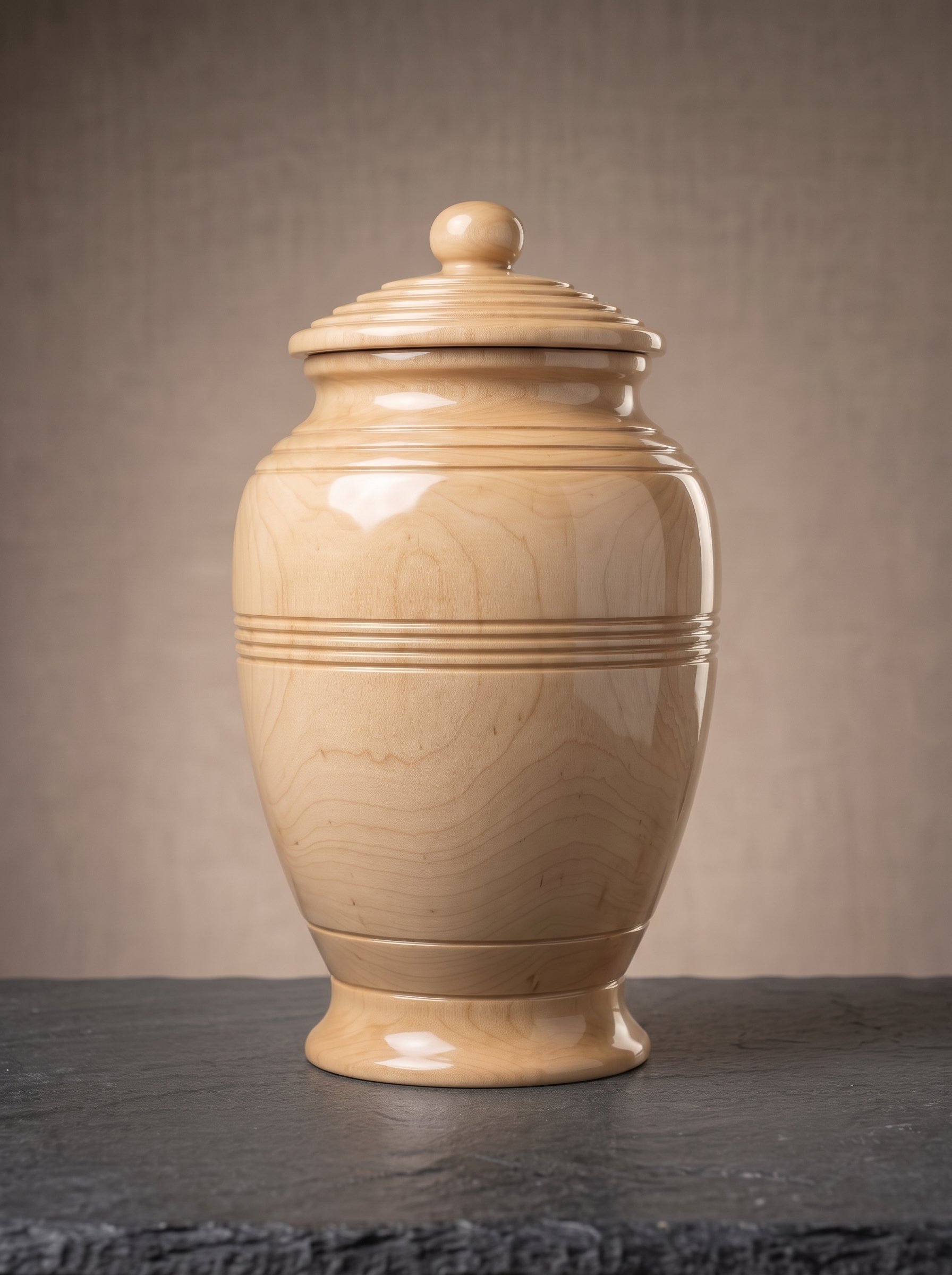 Hand-Turned Fluted Hardwood Urn (50% Deposit)