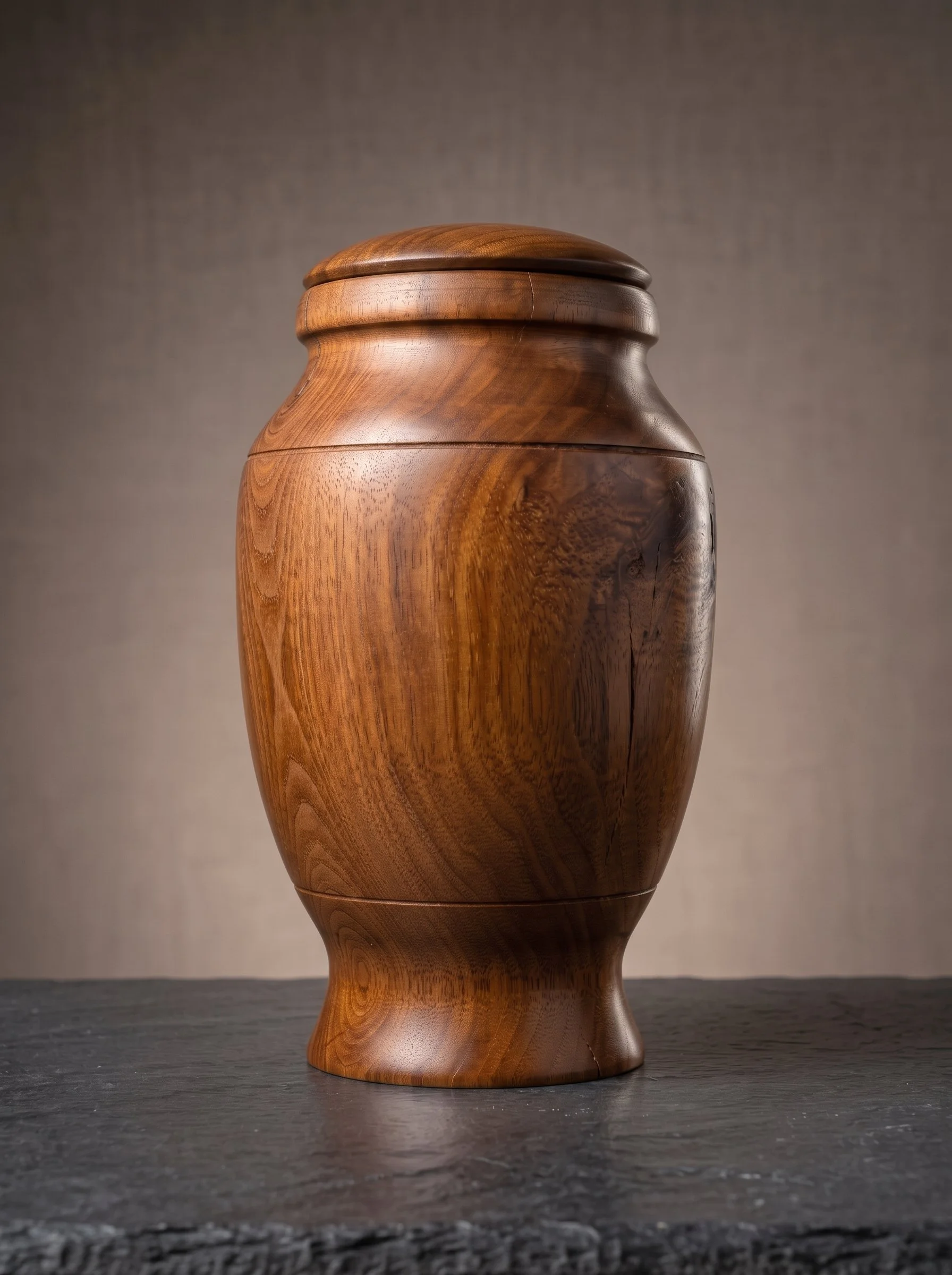 Hand-Turned Capped Hardwood Urn (50% Deposit)