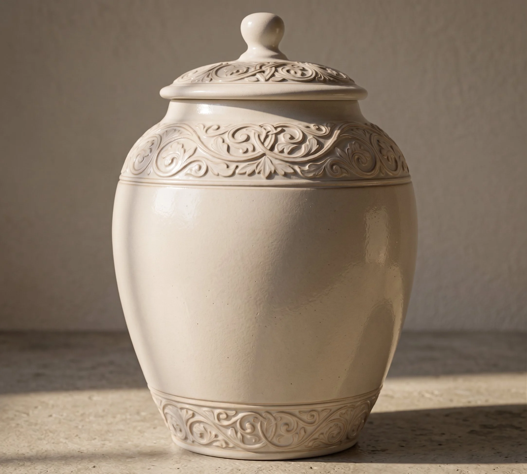 Intricate Ceramic Pet Urn