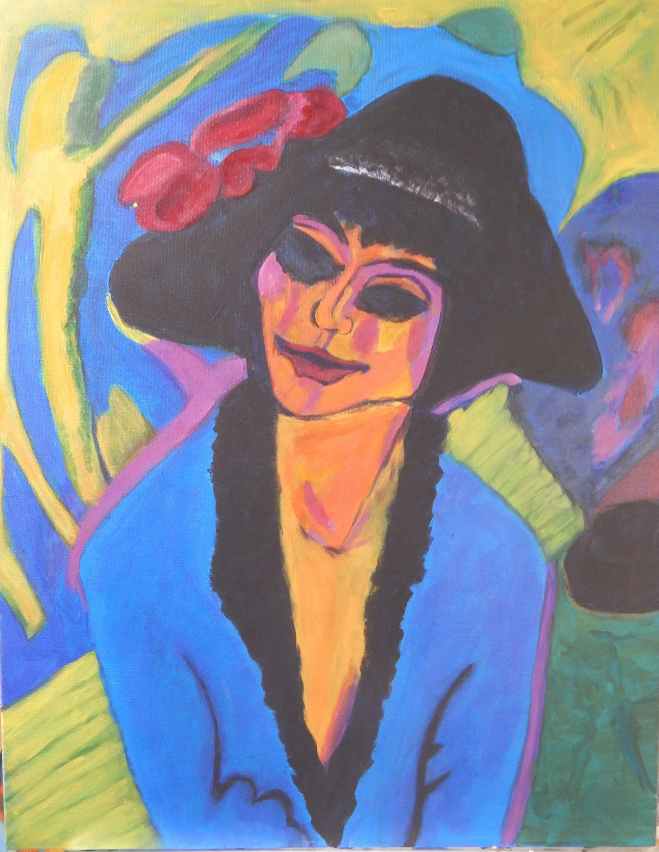 Master study of an expressive portrait exploring bold color, simplified forms, and emotional character.
