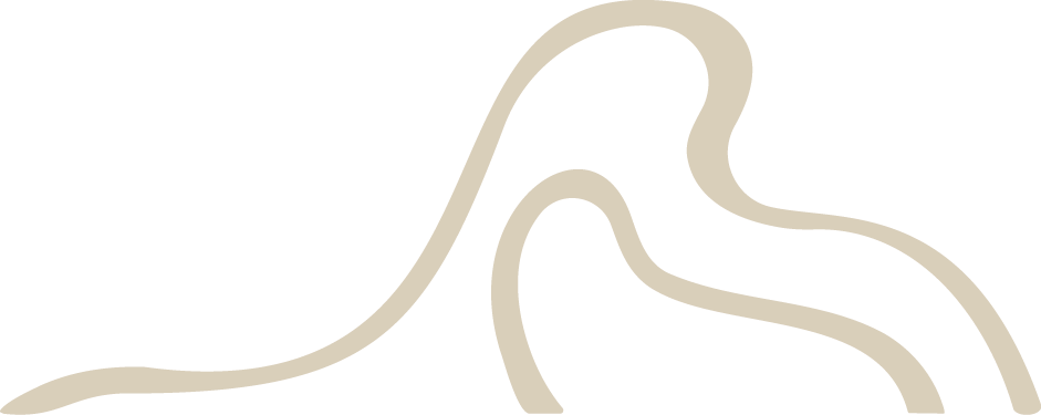 A beige, stylized curved lines.