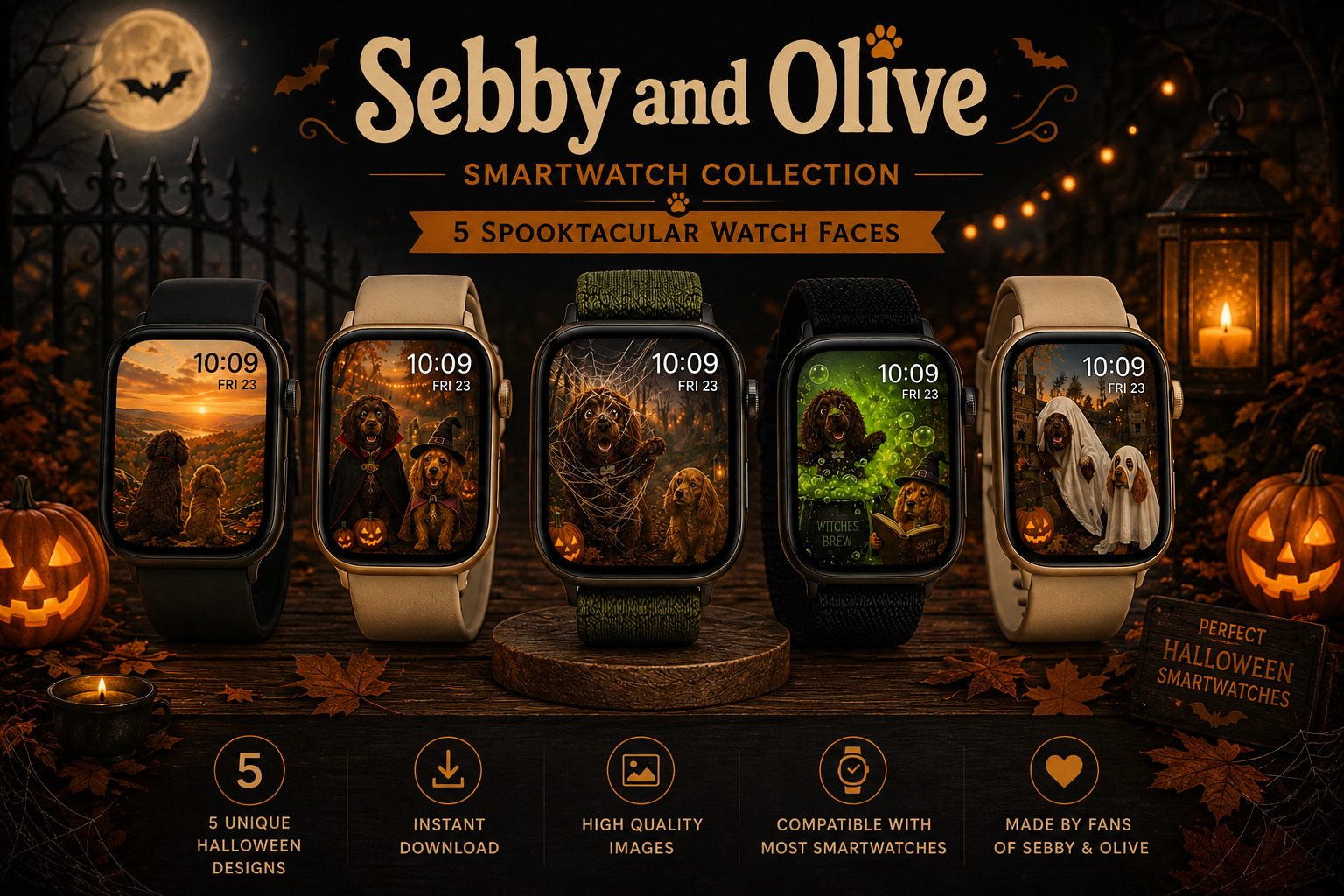 Sebby and Olive Halloween Smartwatch Collection