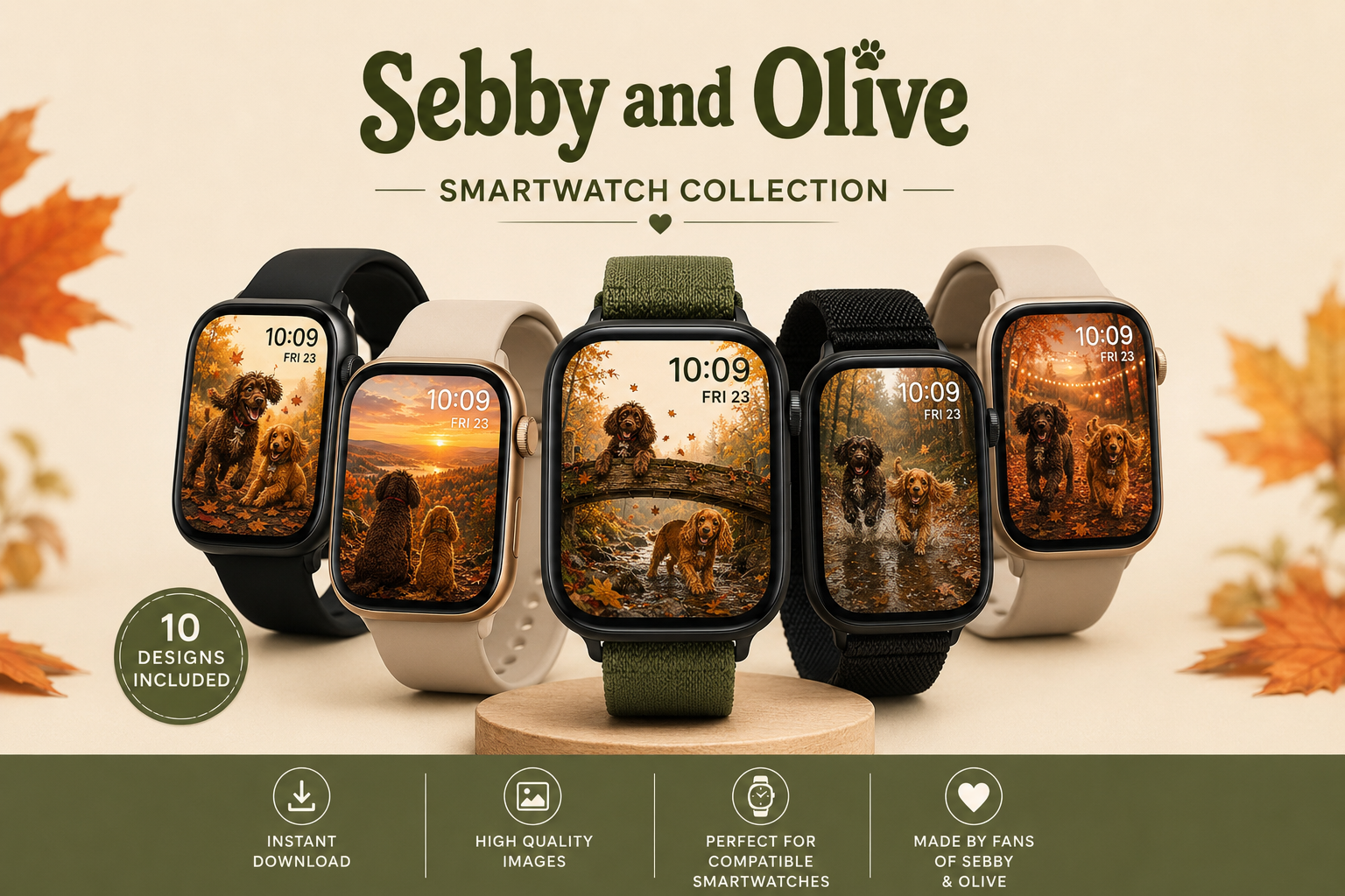 Sebby and Olive - Autumn Smartwatch Collection