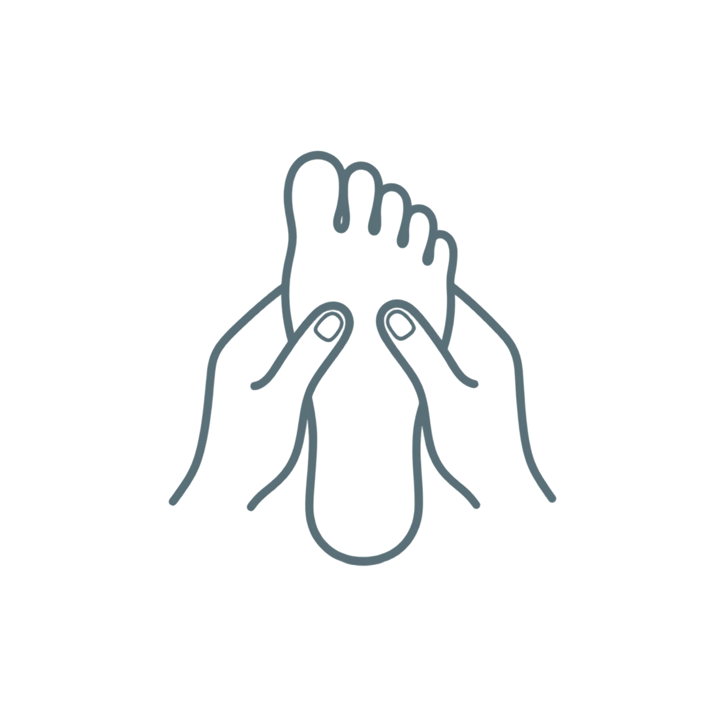 Outline drawing of two hands holding each other.