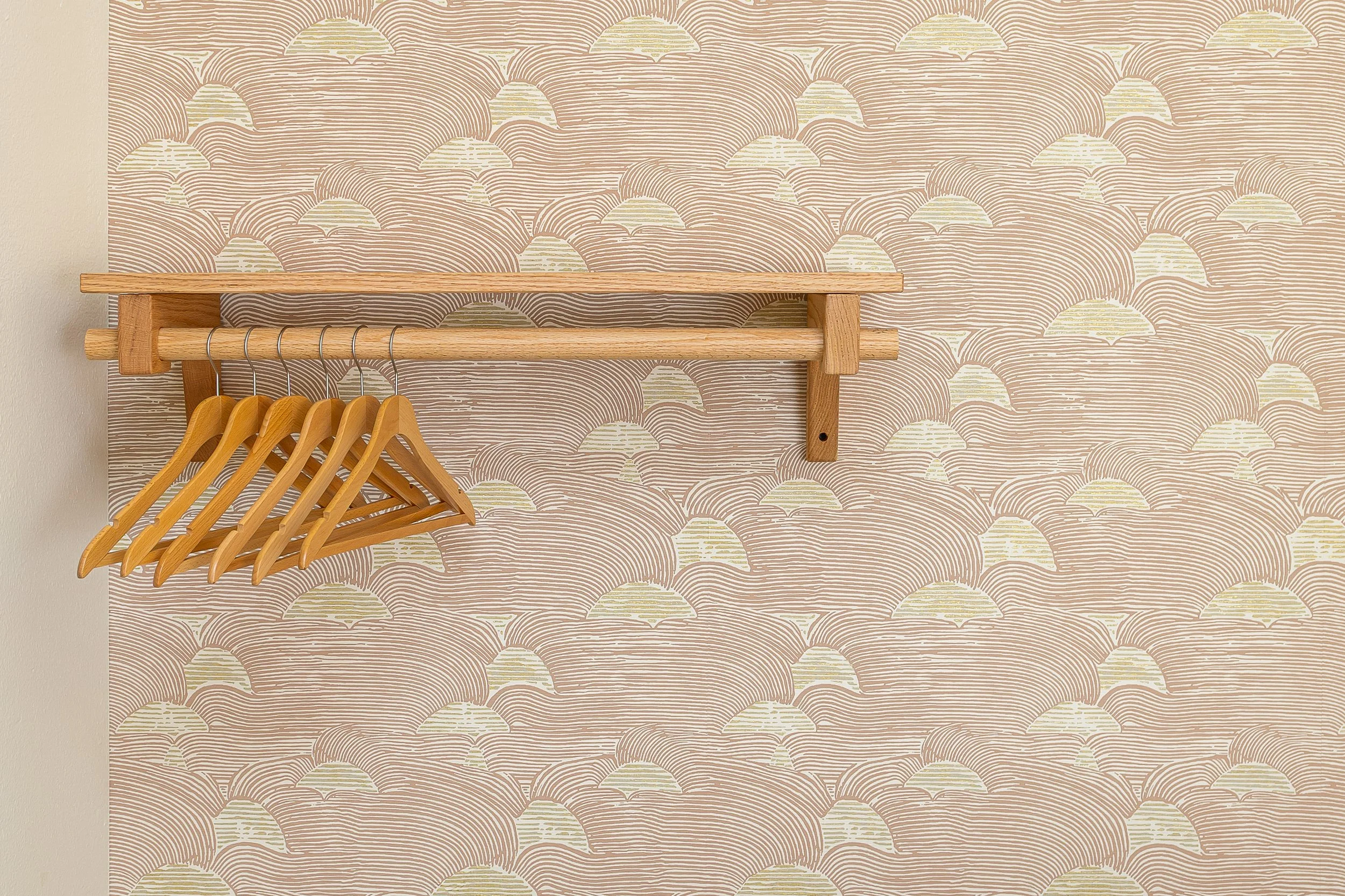 French Wallpaper & White Oak Closet Shelf -  - Solei House