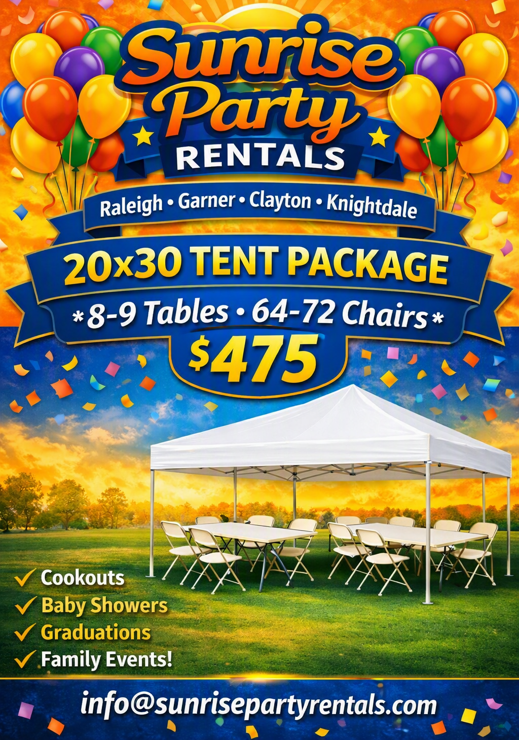 20x30 Canopy Tent All-In-One Package