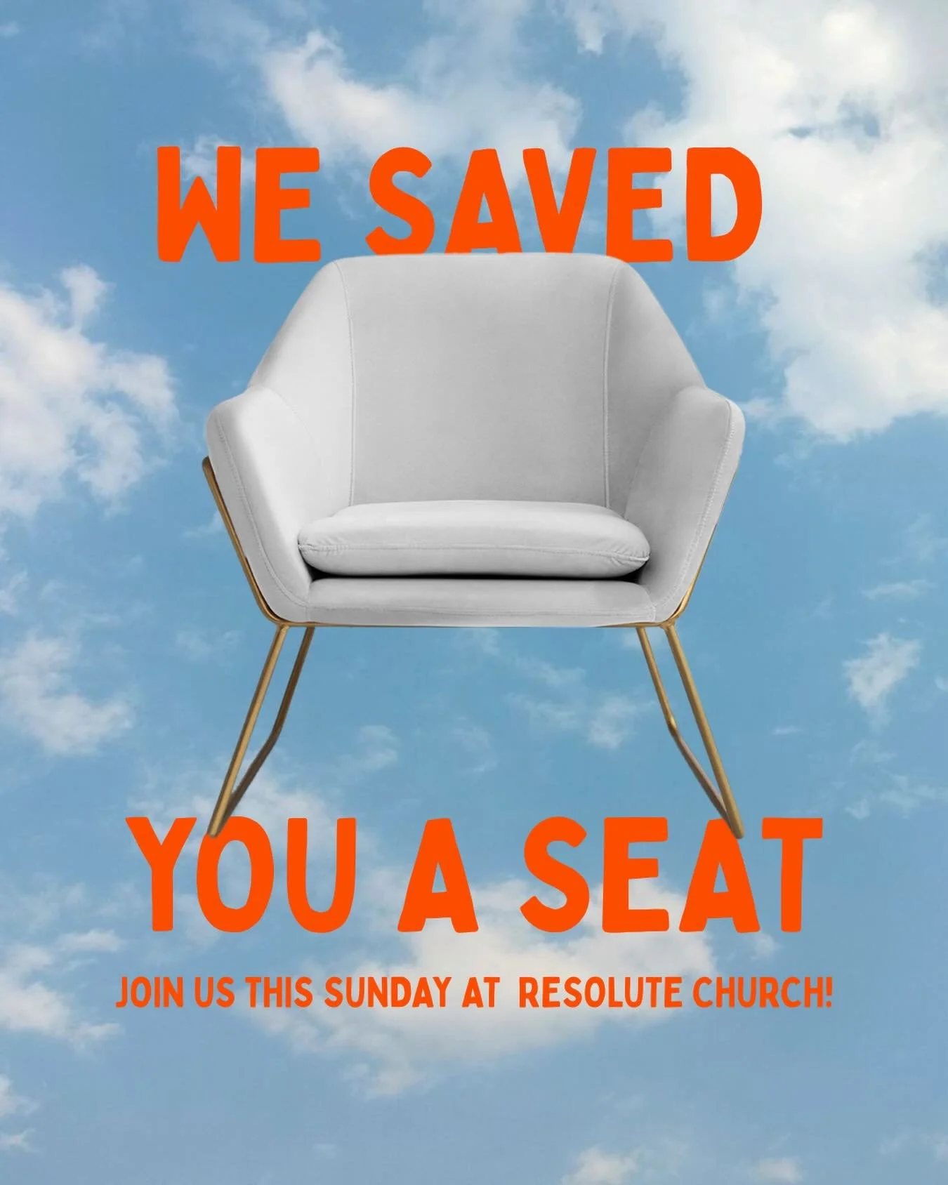 We saved you a seat&mdash;come as you are and join us this Sunday at Resolute Church. We&rsquo;d love to see you there!