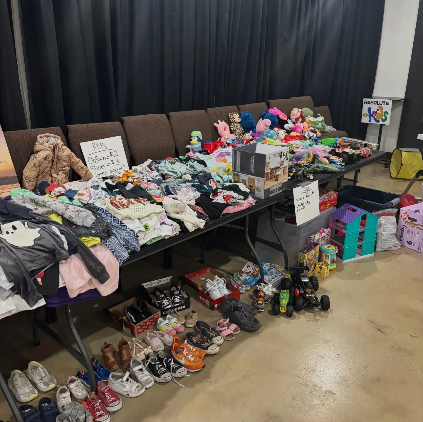 Youth Rummage Sale Happening Now! 8a-2p
Pulled Pork Sandwiches will also be sold at 11am

Accepting cash, PayPal, Venmo &amp; Cash App 

Located in London Square Plaza 
Resolute Church 
1290 FM 43 Suite H