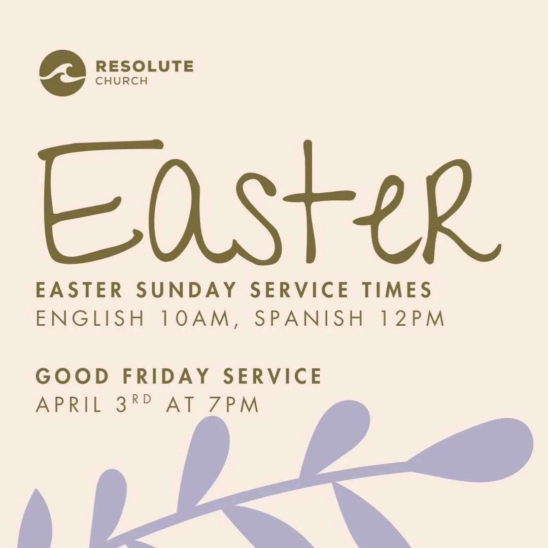 Happening this WEEKEND!

Join us for a blended bilingual Good Friday service at 7pm!

Then for Easter Sunday you&rsquo;re invited to celebrate the resurrection of Jesus with us!

English Service is at 10am 
Spanish Service is at 12pm

We can&rsquo;t 