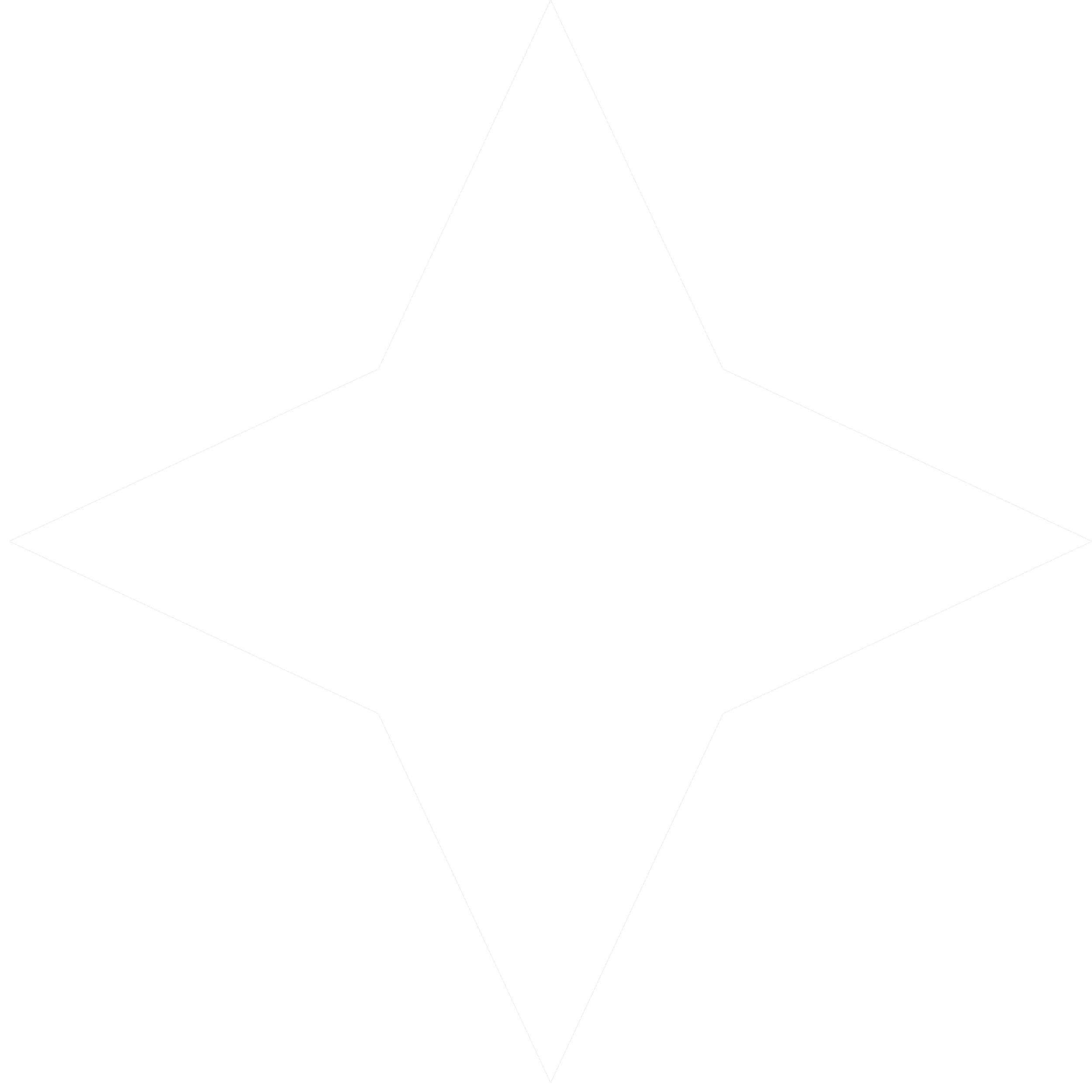 A black and white geometric star-shaped design with a symmetrical pattern