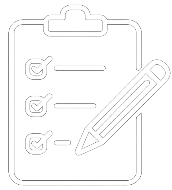 Checklist on a clipboard with a pen